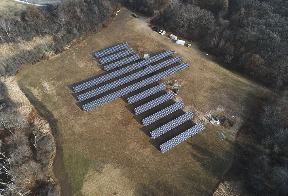 A 300-kilowatt solar energy project went into commercial operation Dec. 25 on the campus of the University of St. Mary of the Lake/Mundelein Seminary in Mundelein, Illinois. (UMSL/Mundelein Seminary) A 300-kilowatt solar energy project went into commercial operation Dec. 25 on the campus of the University of St. Mary of the Lake/Mundelein Seminary in Mundelein, Illinois. (UMSL/Mundelein Seminary)